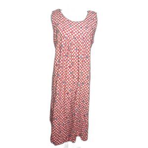 Vintage Dress Women's Medium Red White Checkered Picnic Shift Maxi Sundress
